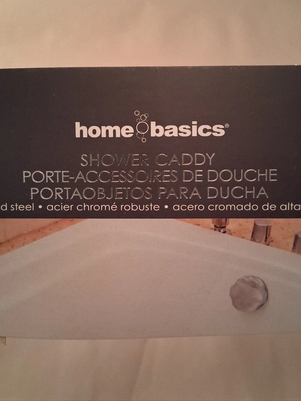 Home Basics NWT Chrome Plated Stainless Steel Shower Caddy - Silver
